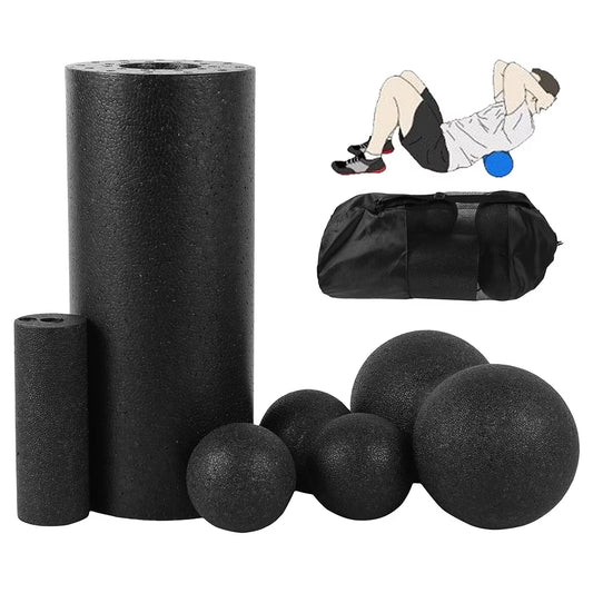 Foam Roller Set -Muscle Roller Set with Massage Stick Massage Ball High Density Massager Roller with Bag