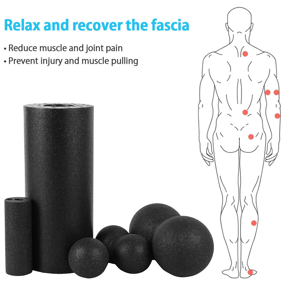 Foam Roller Set -Muscle Roller Set with Massage Stick Massage Ball High Density Massager Roller with Bag